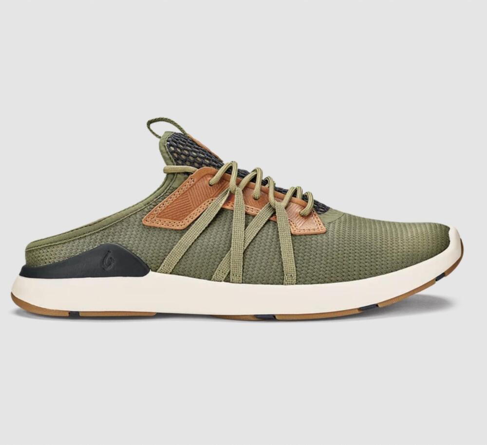 NEW OLUKAI men's mio li sneakers in hunter/lava rock